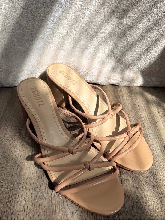 SCHUTZ Shoes - Schutz Nude Strappy Knot Heels Minimalist Vacation Sandals